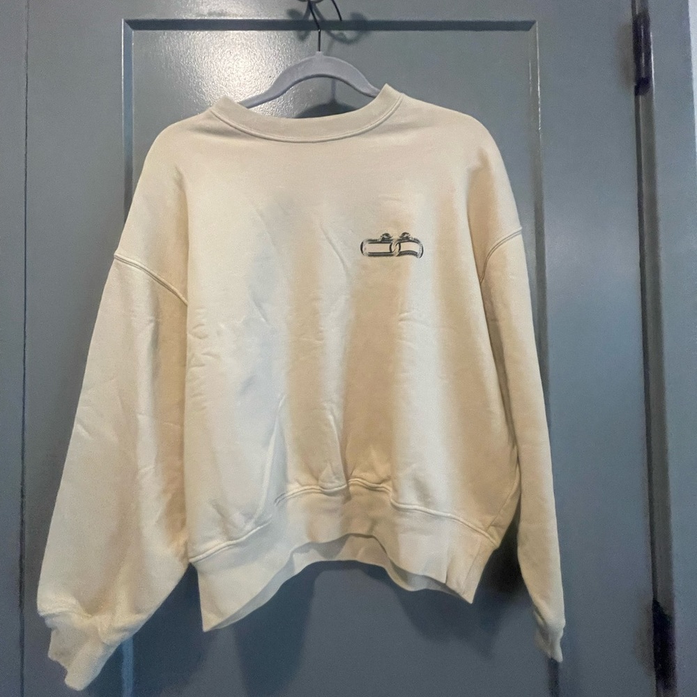 Anine Bing jaci sweatshirt in ivory - size xs